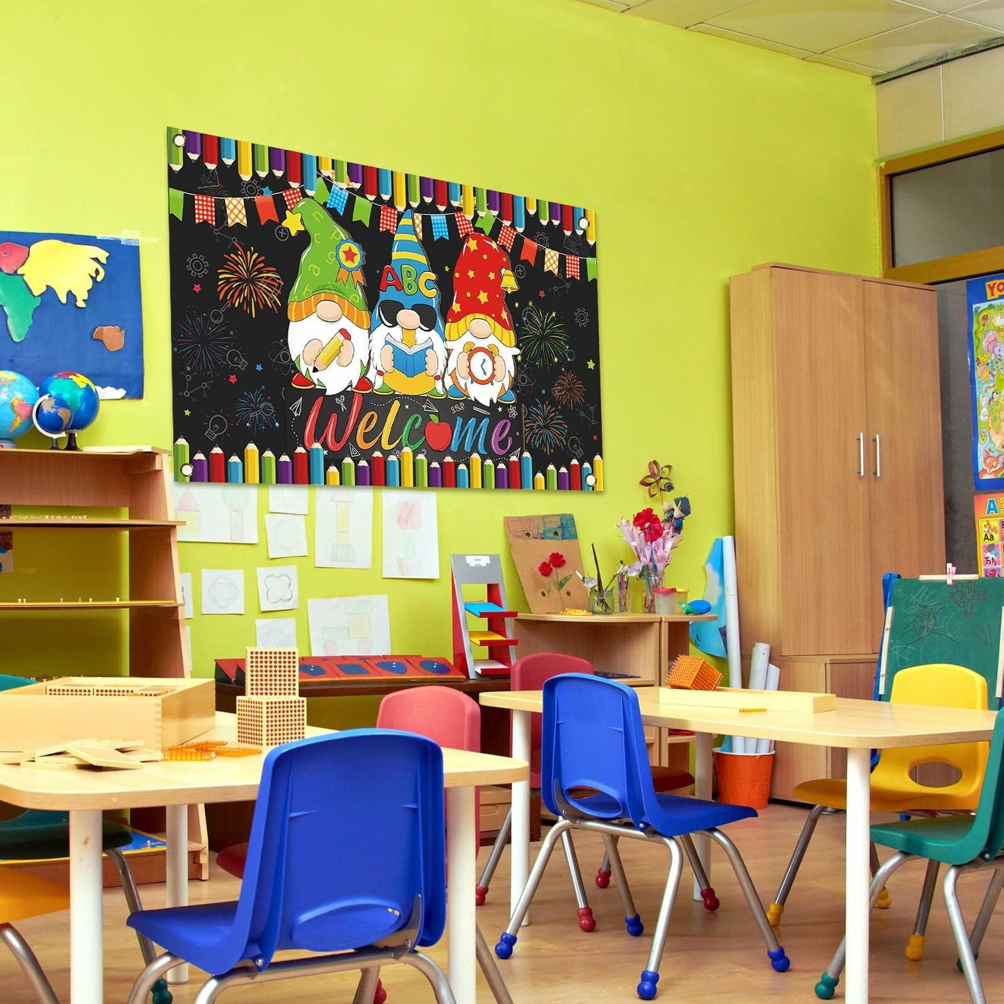 Back to School Photo Backdrop Banner Welcome Back 43x71 Inch Classroom Decor