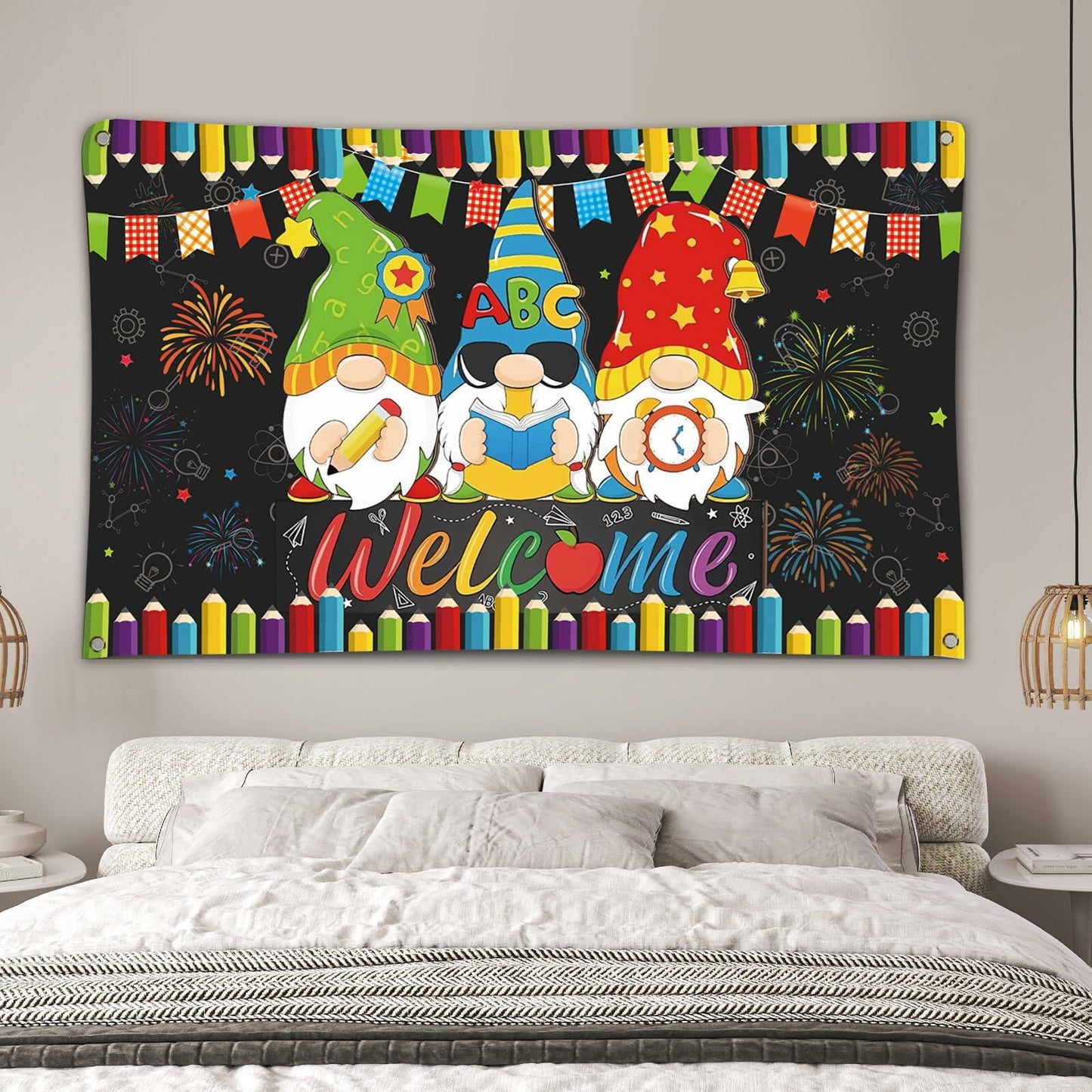 Back to School Photo Backdrop Banner Welcome Back 43x71 Inch Classroom Decor