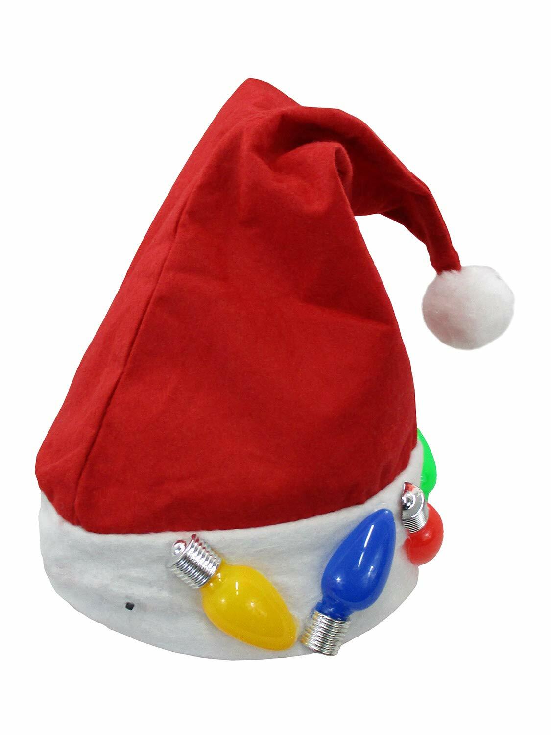 Nicky Bigs Novelties Adult Multi Color LED Light Up Santa Hat One Size