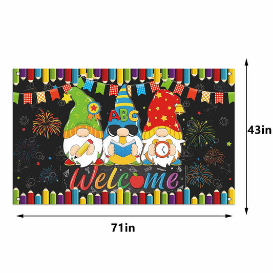Back to School Photo Backdrop Banner Welcome Back 43x71 Inch Classroom Decor