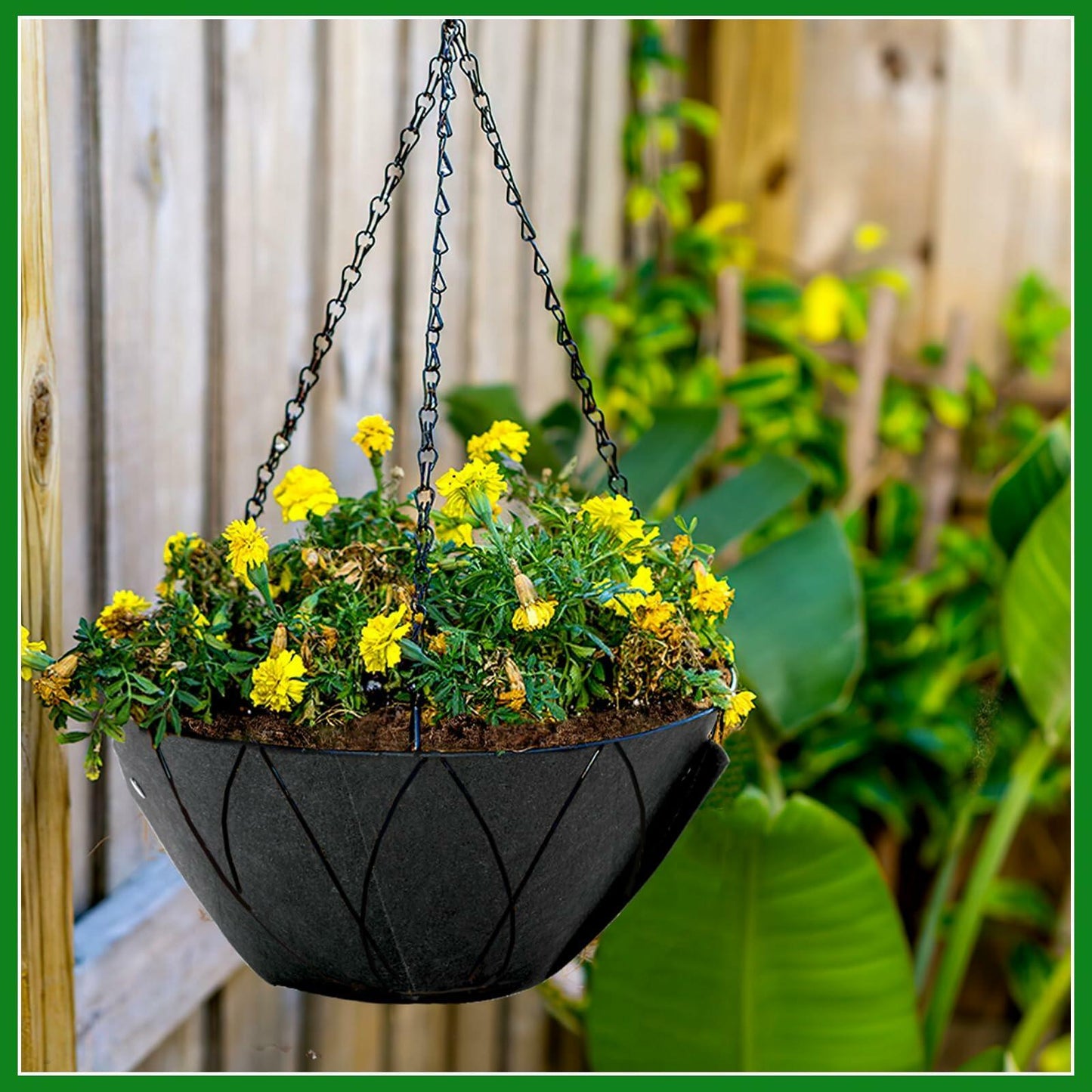 9Pcs 12" Round Hanging Basket Liners Felt Planter Insert for Garden Pots