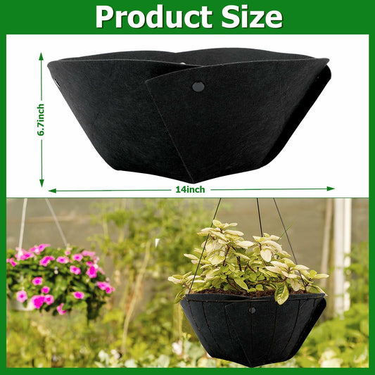 9Pcs 12" Round Hanging Basket Liners Felt Planter Insert for Garden Pots