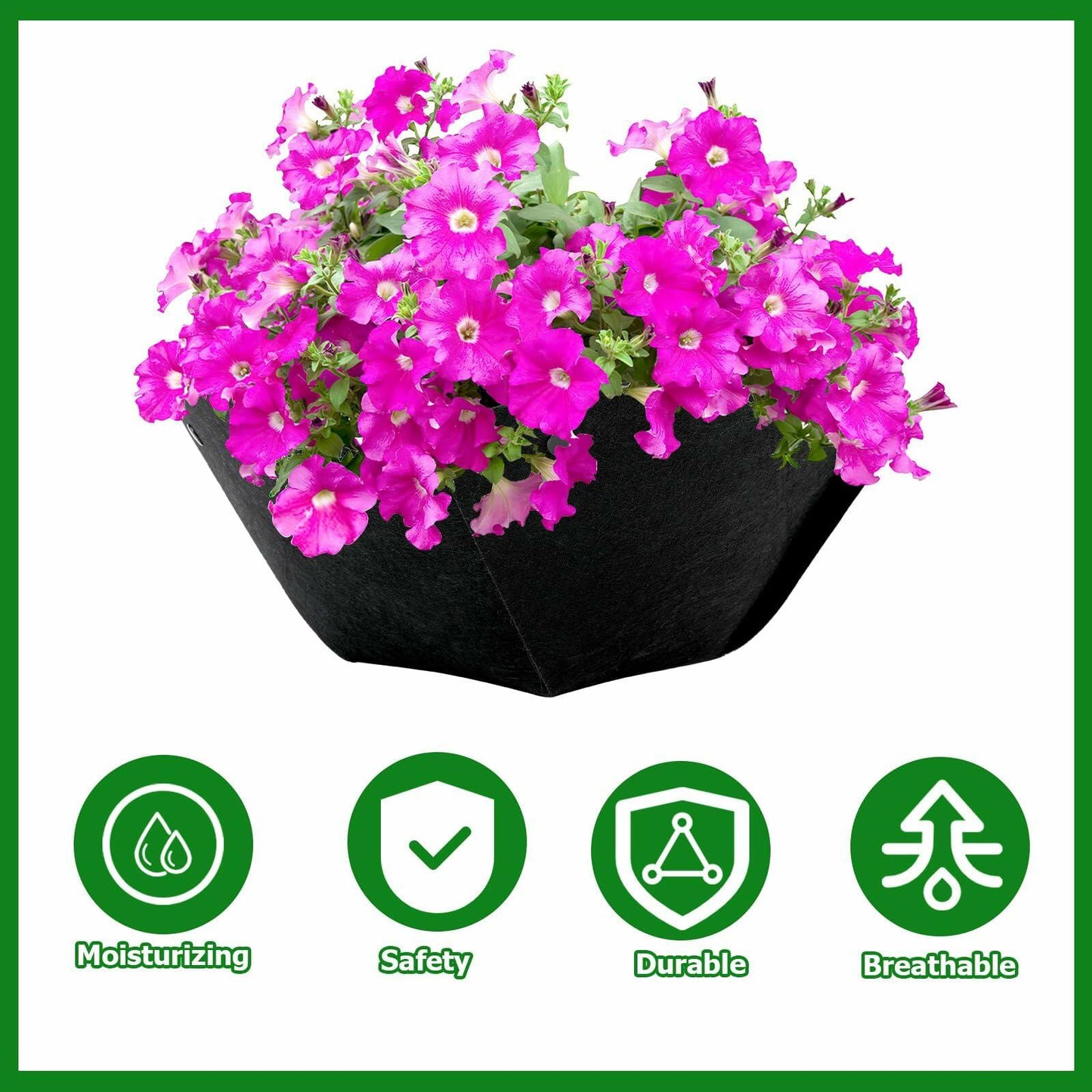 9Pcs 12" Round Hanging Basket Liners Felt Planter Insert for Garden Pots
