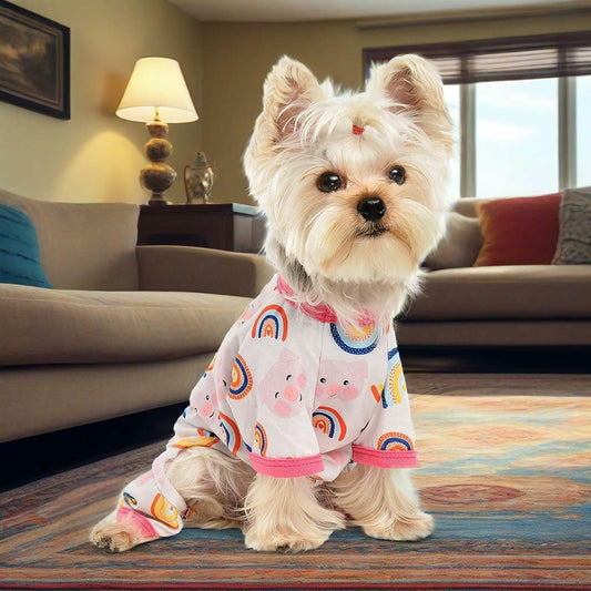 Dog Pajamas Small Chihuahua Yorkie Teacup Puppy Pjs Soft Pet Clothes Size 2XL