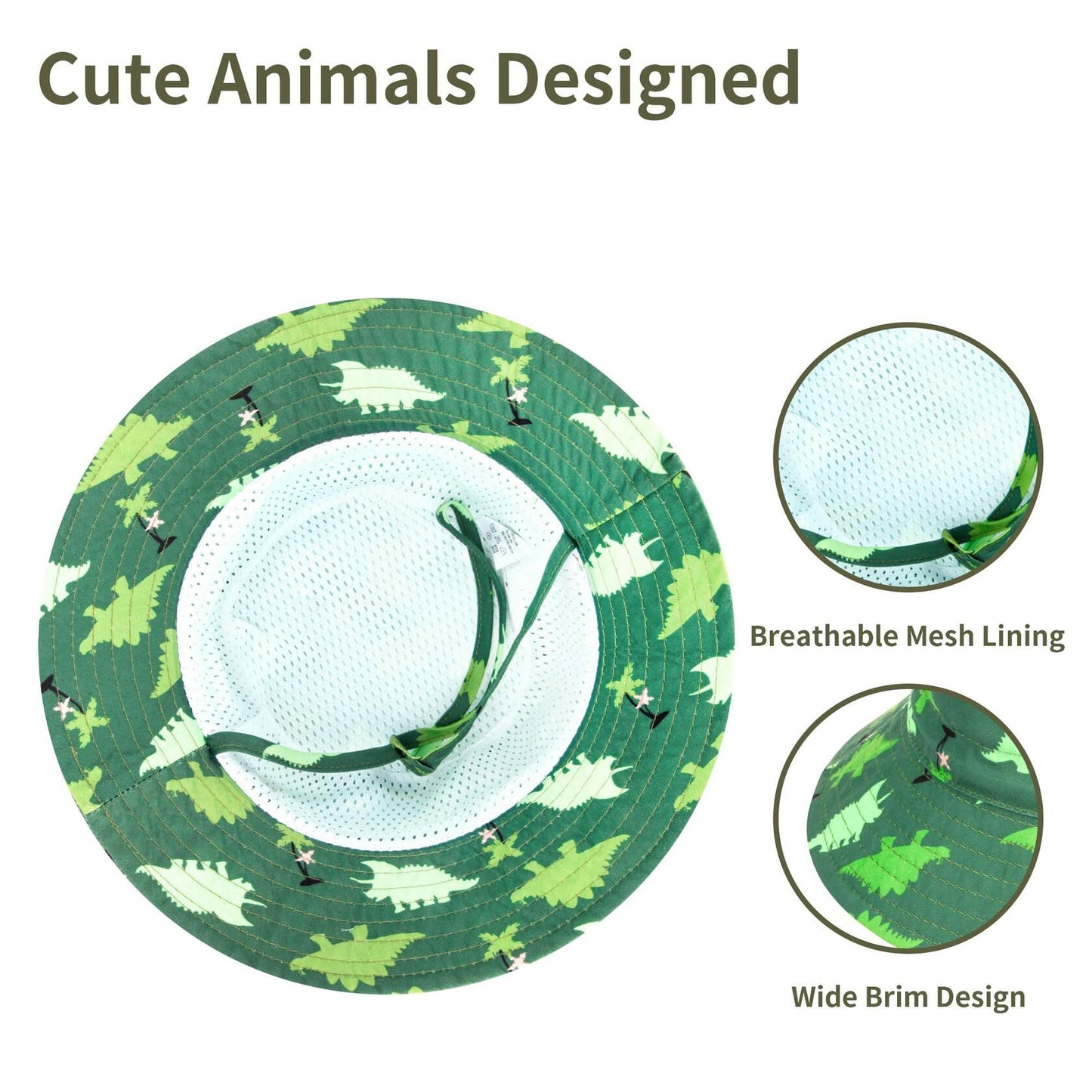 Fynnsure Baby Boy Sun Hat UPF 50+ Adjustable Bucket Hat Green Tree 0-6M