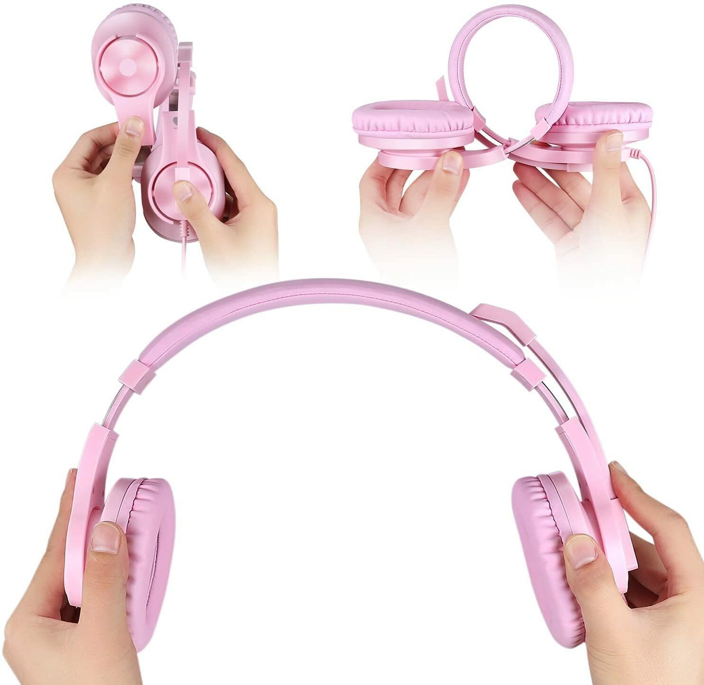 Gaming Headset Wired Mic Pink for PS5 PS4 Xbox PC Nintendo Switch