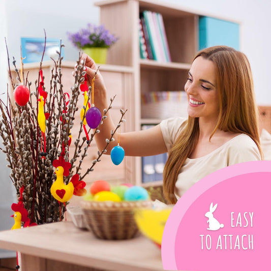 Festicy Easter Eggs Set 48 XXL 2025 with 6 Paints & 2 Brushes Durable Decor