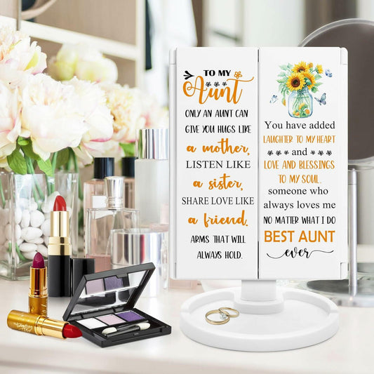 Hexagram Daughter Makeup Mirror with Lights Gift from Mom Birthday Christmas