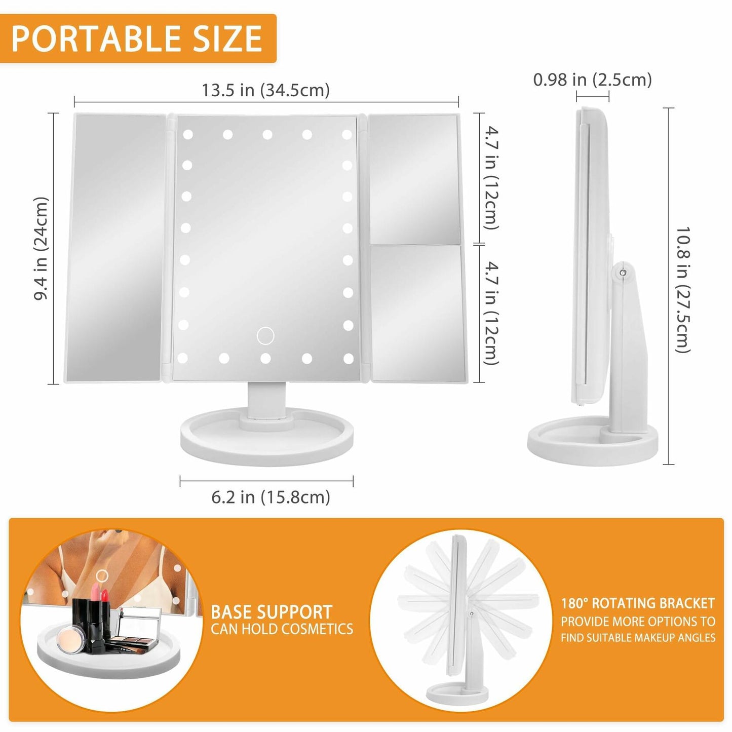 Hexagram Daughter Makeup Mirror with Lights Gift from Mom Birthday Christmas