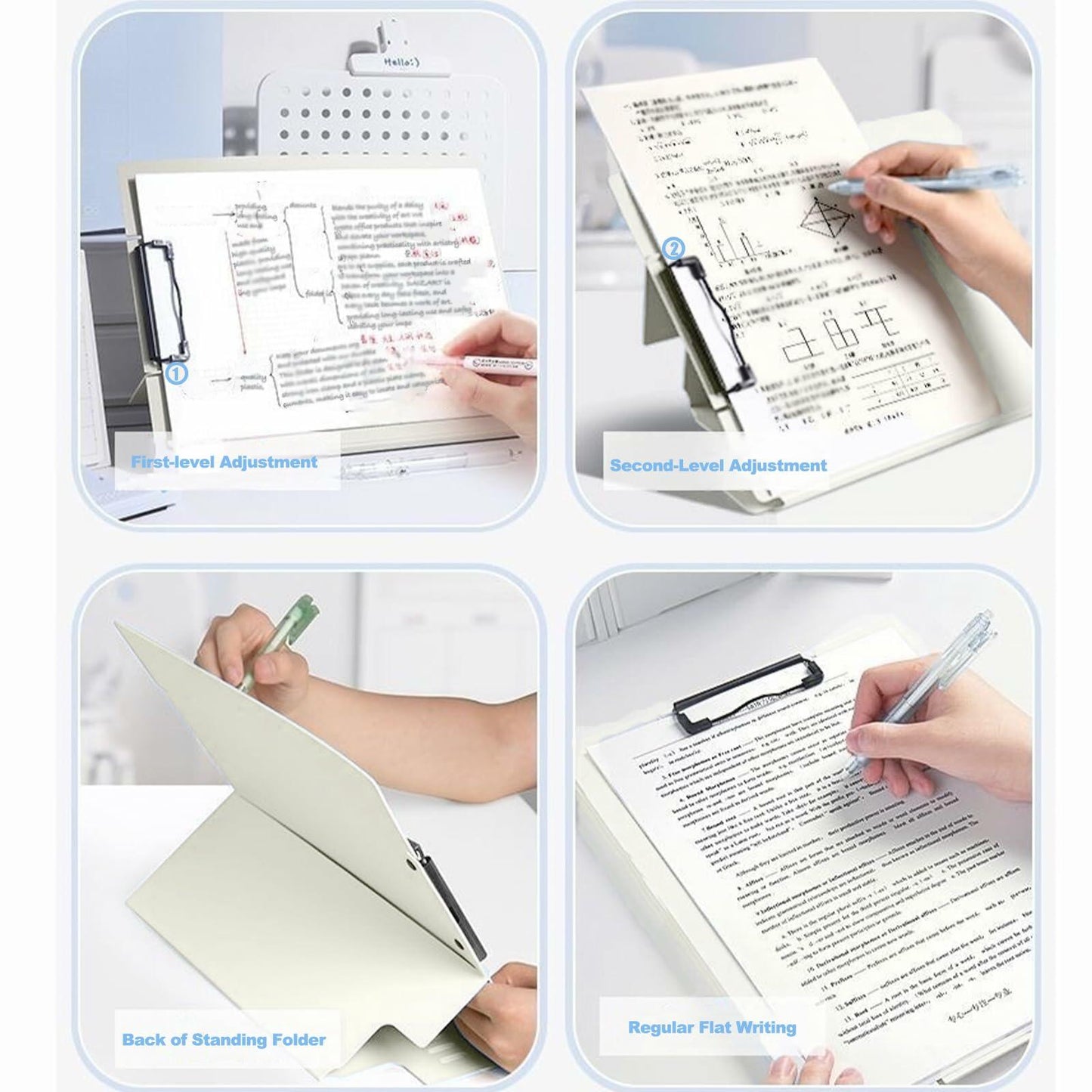 DAIZART Durable Plastic A4 File Folder with Iron Clamp Creamy White