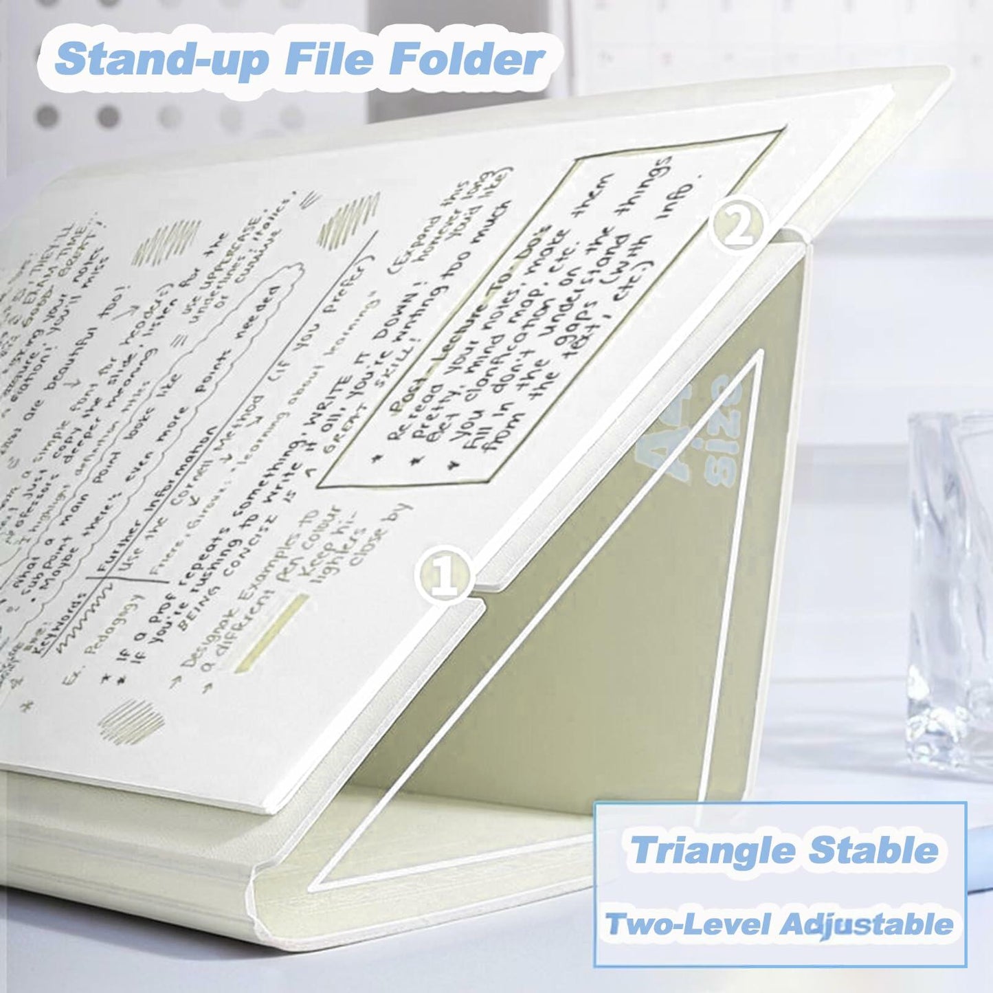 DAIZART Durable Plastic A4 File Folder with Iron Clamp Creamy White