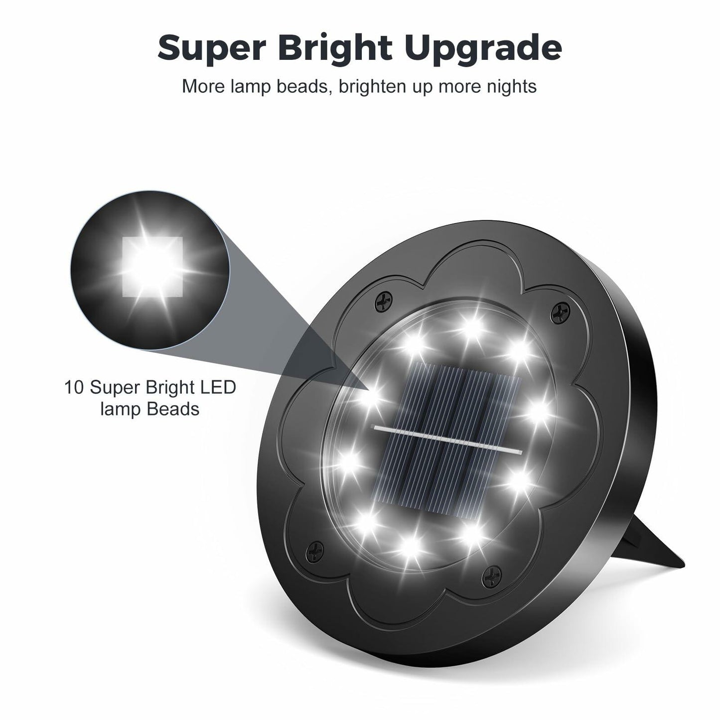 Brightown Solar Lights Outdoor Waterproof LED In-Ground Cold White 12 Pack