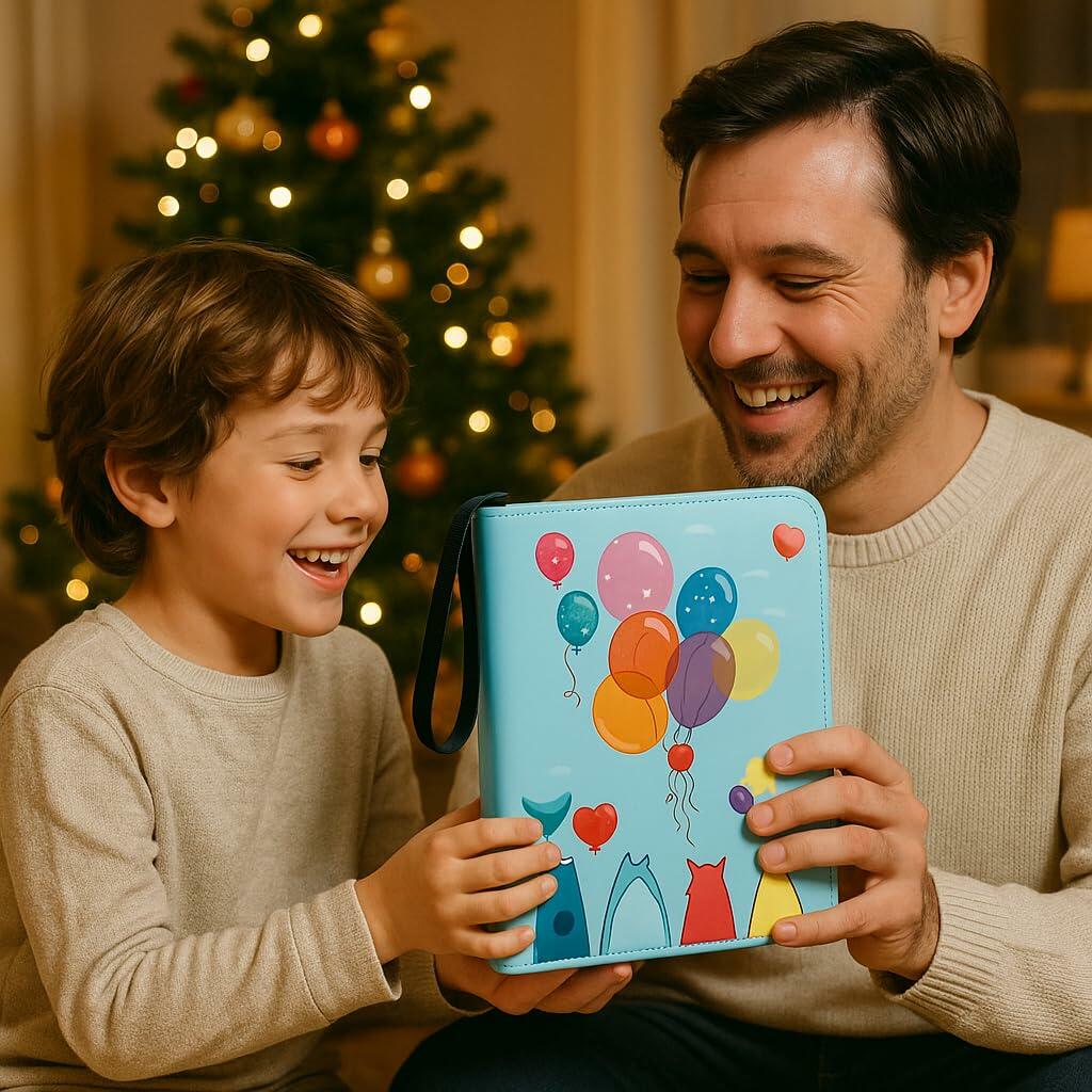 Pokemon Card Binder 400 Capacity 4-Pocket PU Leather Zip Album Balloon Cover