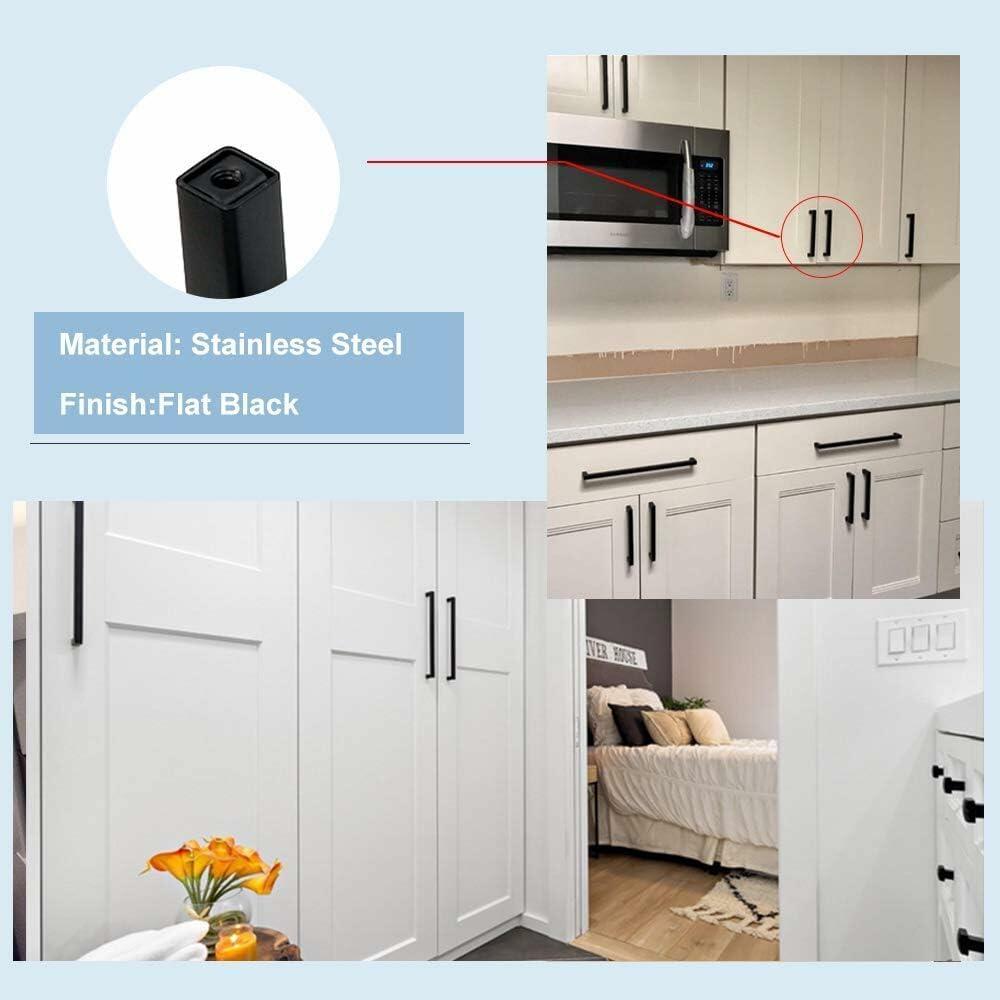 goldenwarm 20 Pack 5in Brushed Nickel Modern Square Cabinet Pulls