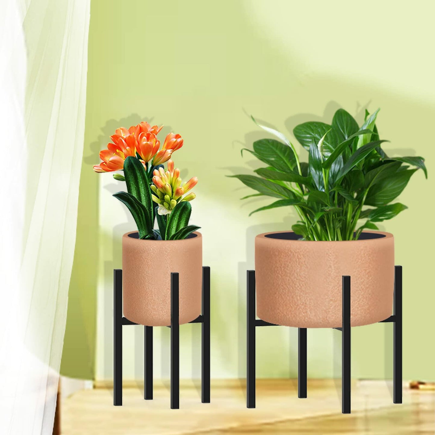 DDPow Heavy Duty Adjustable Metal Plant Stand for 10-16" Pots Black 1 Pack