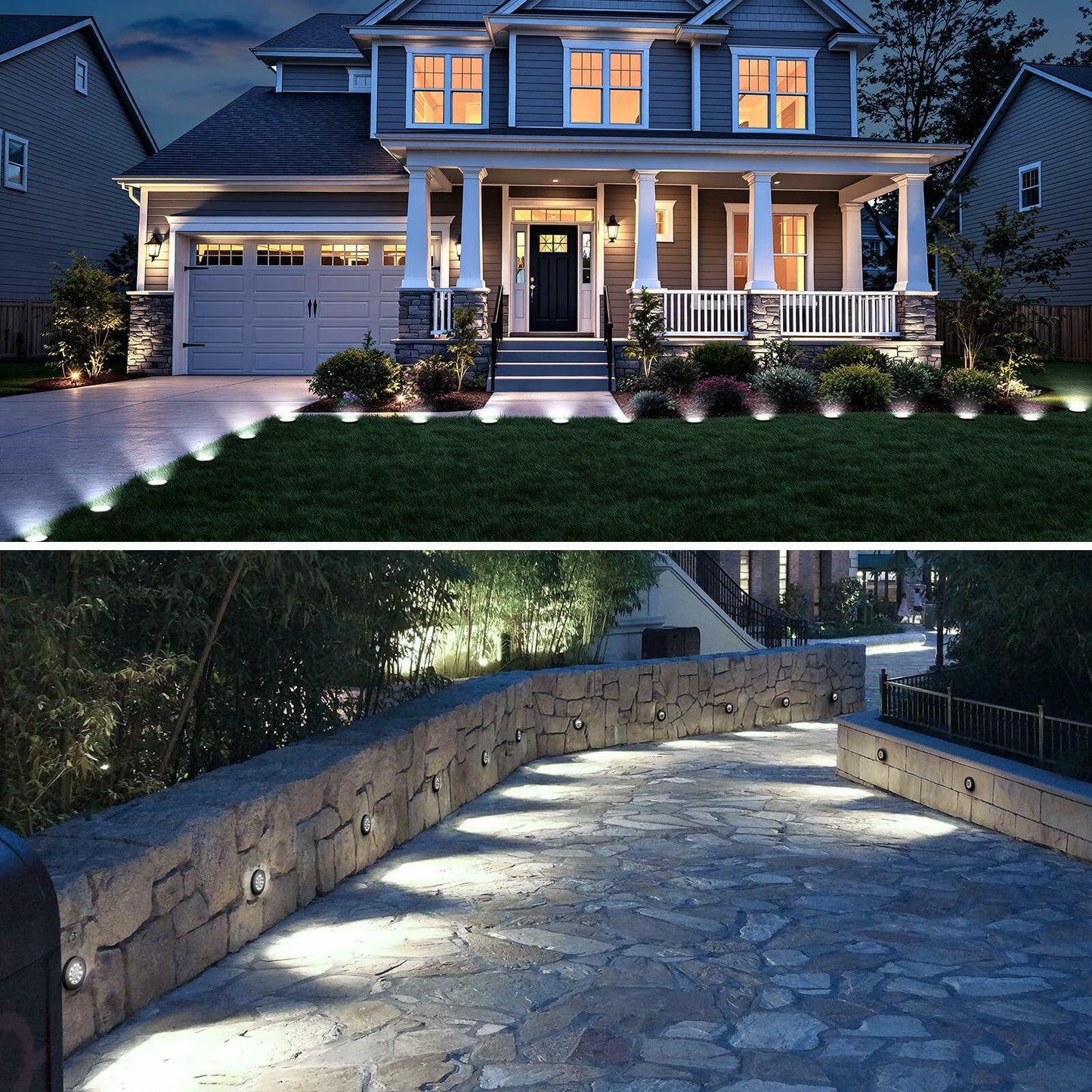 Brightown Solar Lights Outdoor Waterproof LED In-Ground Cold White 12 Pack