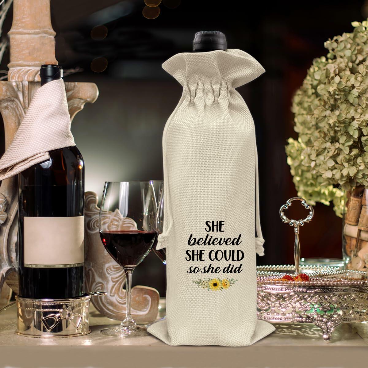 Graduation Wine Gift Bags for Women Daughter Sister Granddaughter 2 Pcs