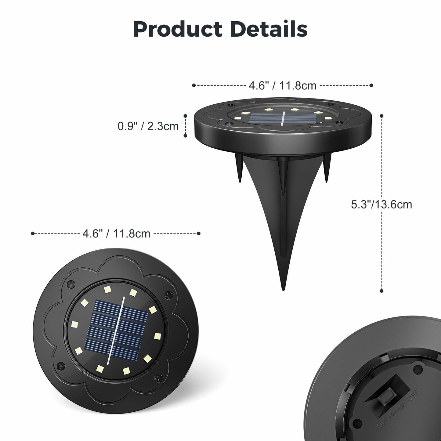 Brightown Solar Lights Outdoor Waterproof LED In-Ground Cold White 12 Pack