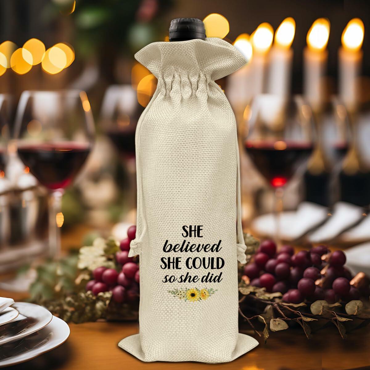 Graduation Wine Gift Bags for Women Daughter Sister Granddaughter 2 Pcs