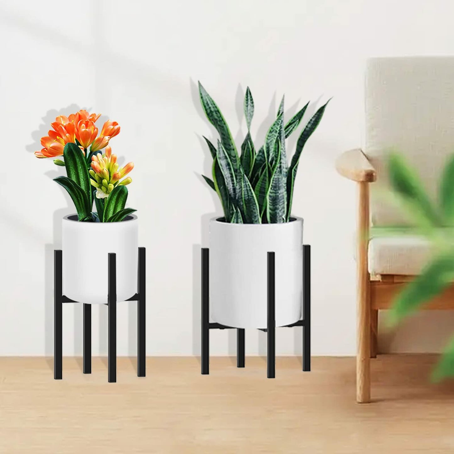 DDPow Heavy Duty Adjustable Metal Plant Stand for 10-16" Pots Black 1 Pack