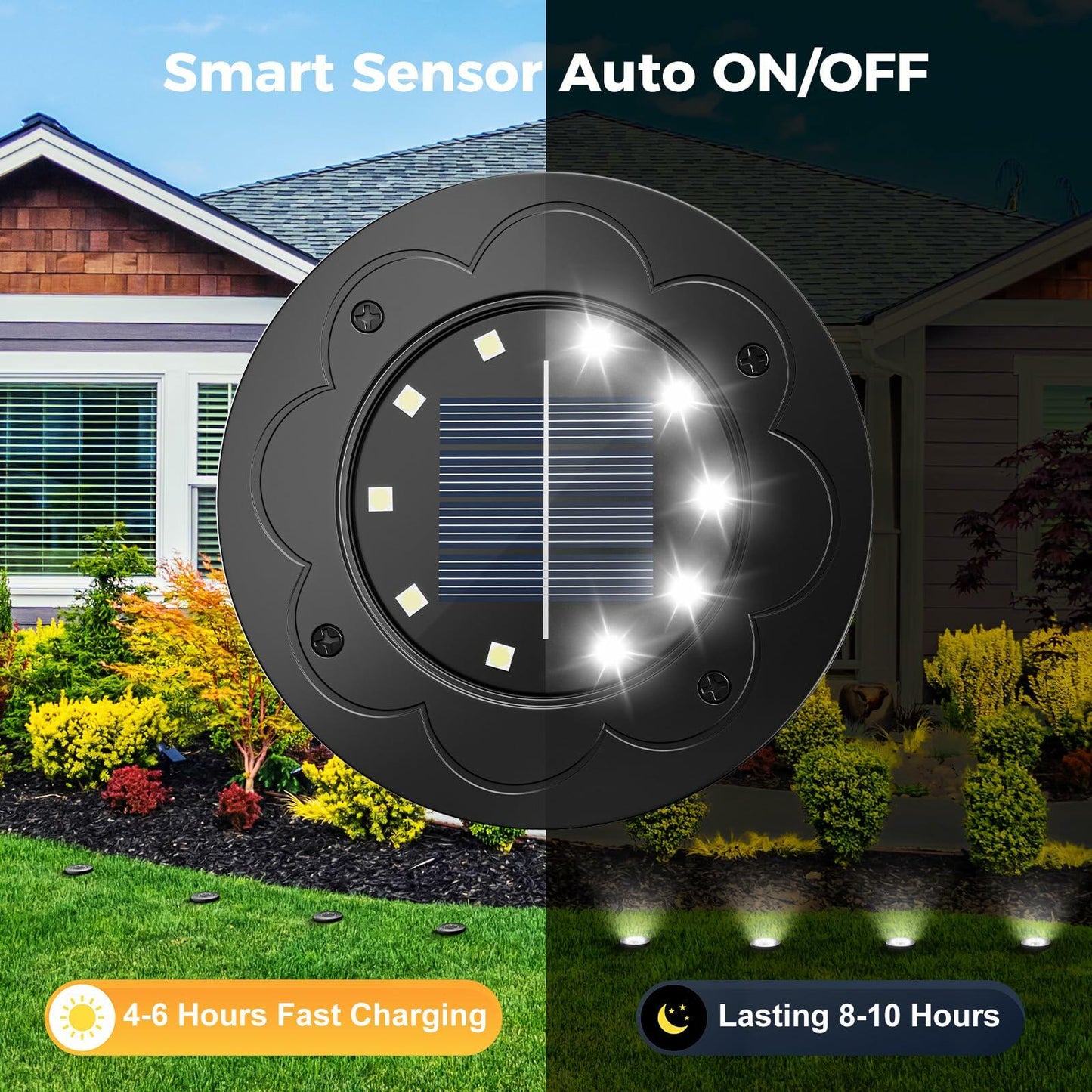 Brightown Solar Lights Outdoor Waterproof LED In-Ground Cold White 12 Pack