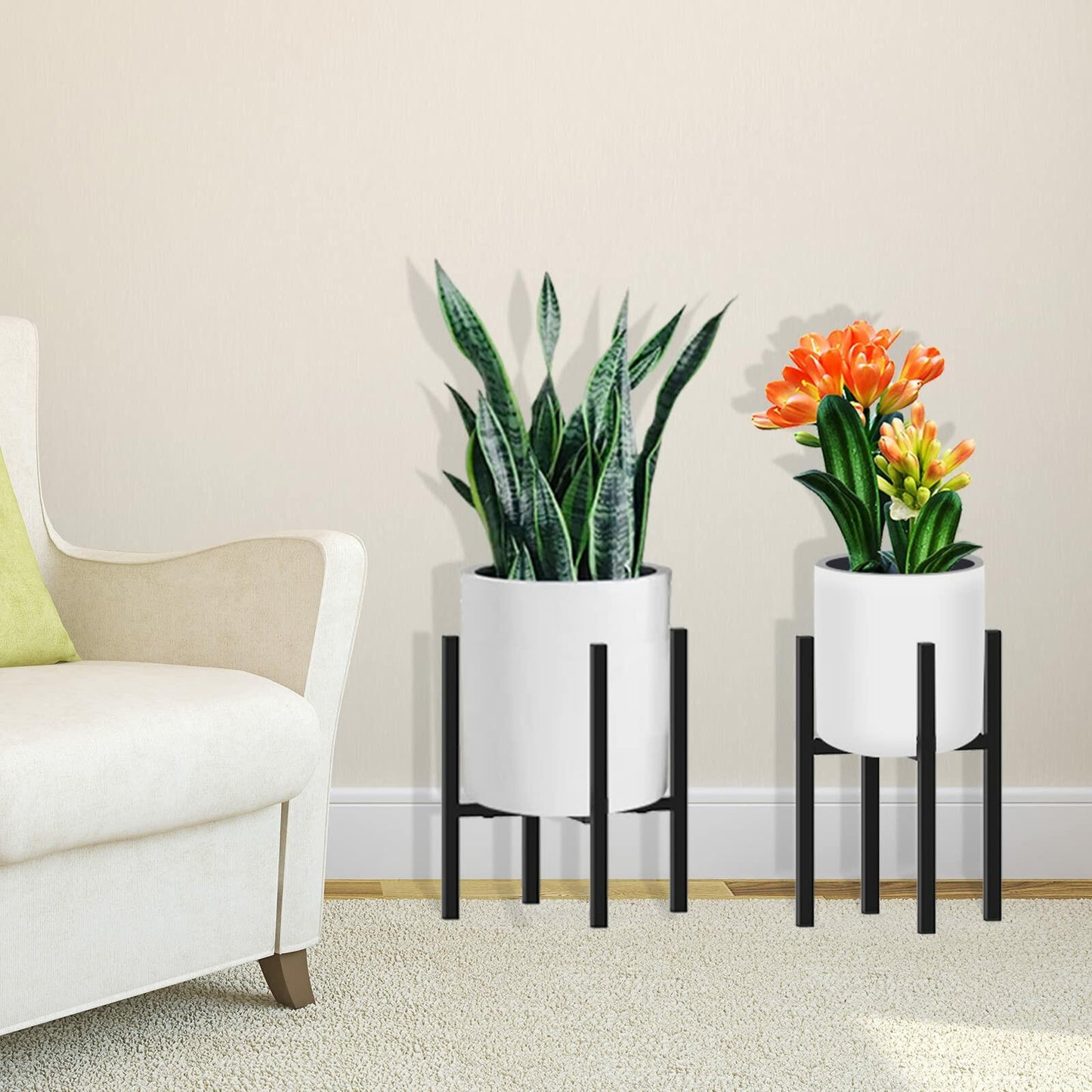 DDPow Heavy Duty Adjustable Metal Plant Stand for 10-16" Pots Black 1 Pack