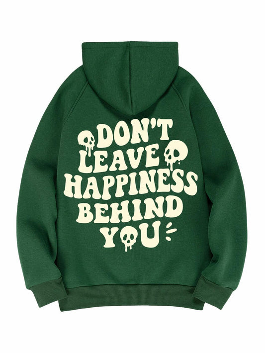 Verdusa Women's Palm Puff Hoodie Y2k Graphic Sweatshirt Dark Green Size XL