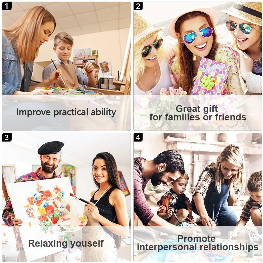 TUMOVO Skeleton Paint by Numbers Kit Adults 16x20 Inches Frameless