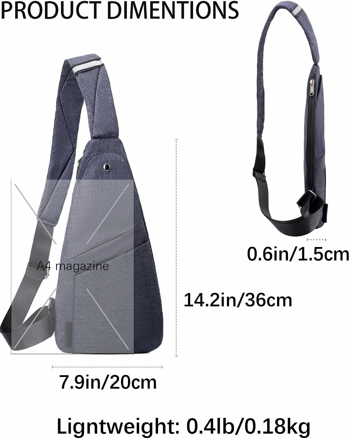 Sling Bag Anti Theft Crossbody Lightweight Travel Shoulder Daypack