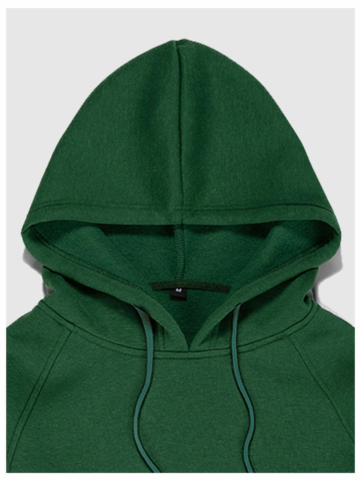Verdusa Women's Palm Puff Hoodie Y2k Graphic Sweatshirt Dark Green Size XL