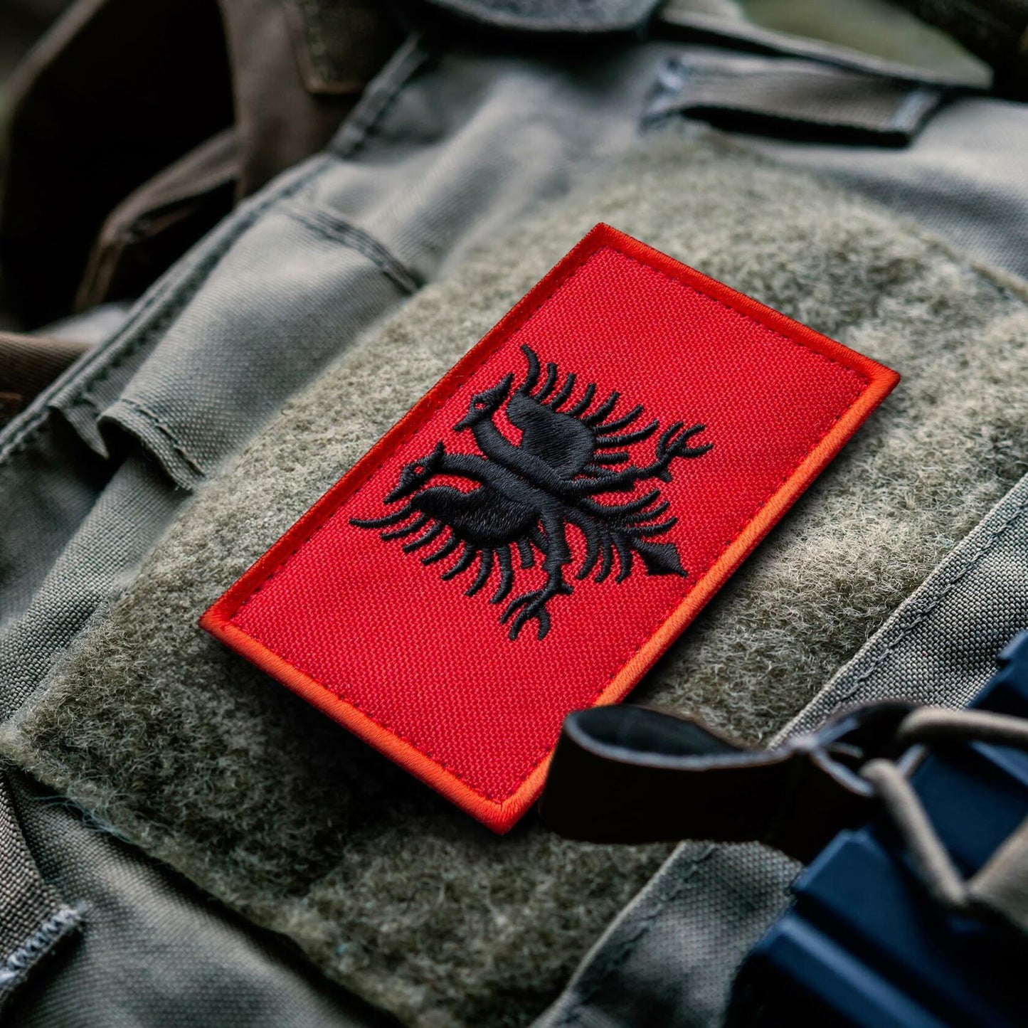 Bluyellow Albania Flag Embroidered Patch 2 Pcs 2x3 Inches Tactical Hook Loop