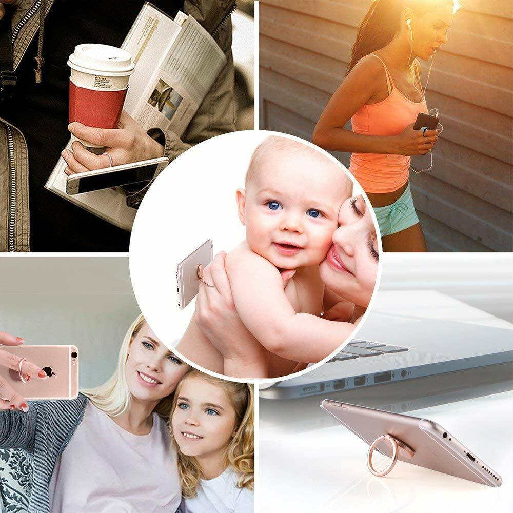 Ailifly Multi Style Cute Pattern Metal Cell Phone Ring Grip Stand Dark Green