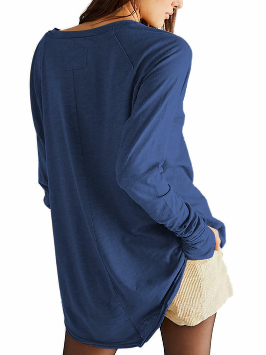 ELGOGY Women's Oversized Short Sleeve Crewneck T-Shirt Black Size L