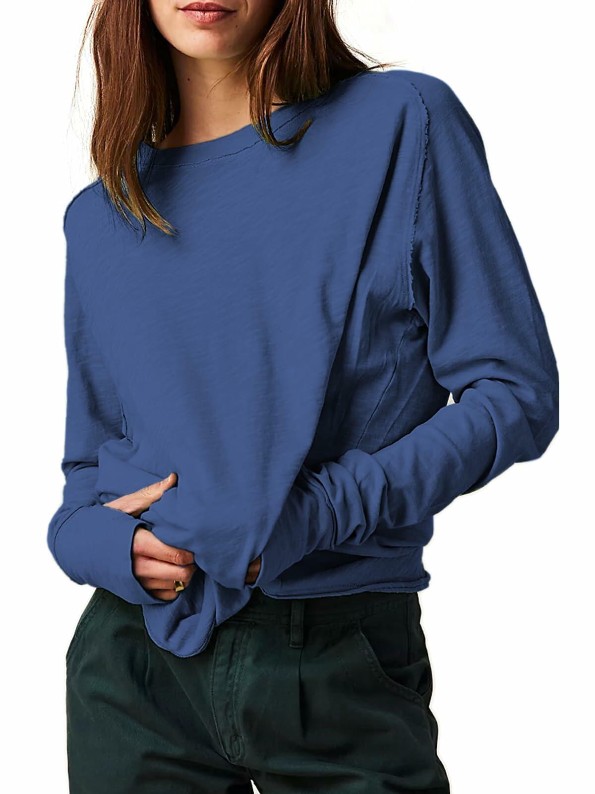 ELGOGY Women's Oversized Short Sleeve Crewneck T-Shirt Black Size L