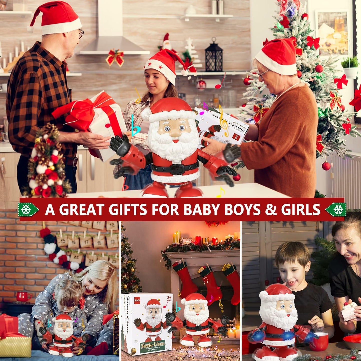 Singing Dancing Twerking Santa Claus Toy with Music Christmas Decoration