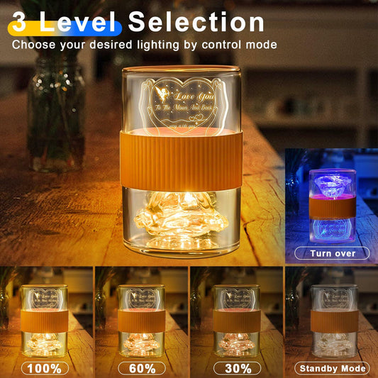 AO LI GEI Touch LED USB Rechargeable Bedside Lamp Warm Light Gold