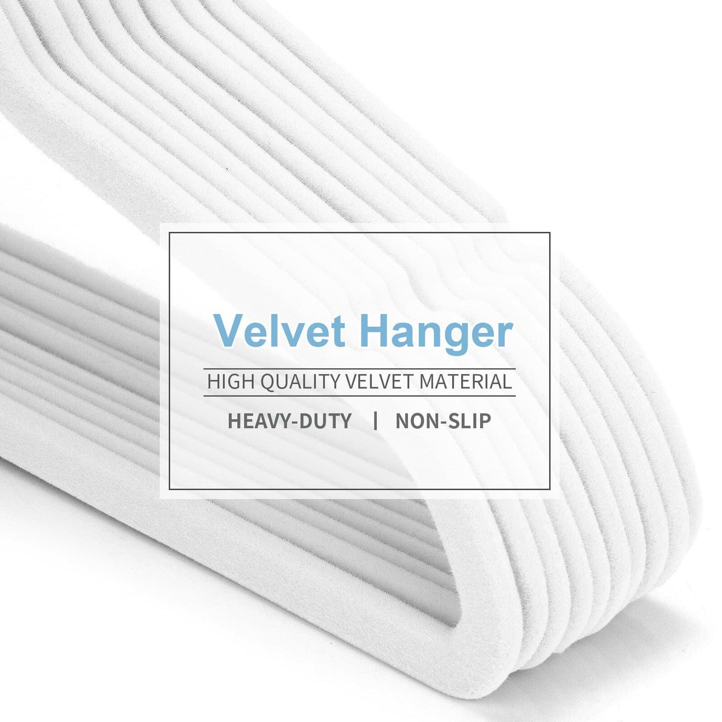 MOERKADA Kids Velvet Hangers 50 Pack 11" White Non-Slip Space Saving