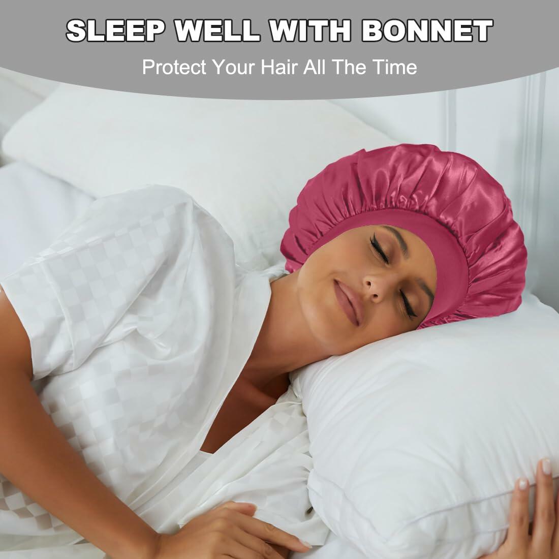 Silk Bonnet Satin Hair Bonnet for Black Women Champagne Color