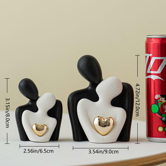 LCCCK Porcelain Couple Statue Romantic Anniversary Figurine TV Stand Decor