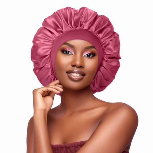 Silk Bonnet Satin Hair Bonnet for Black Women Champagne Color