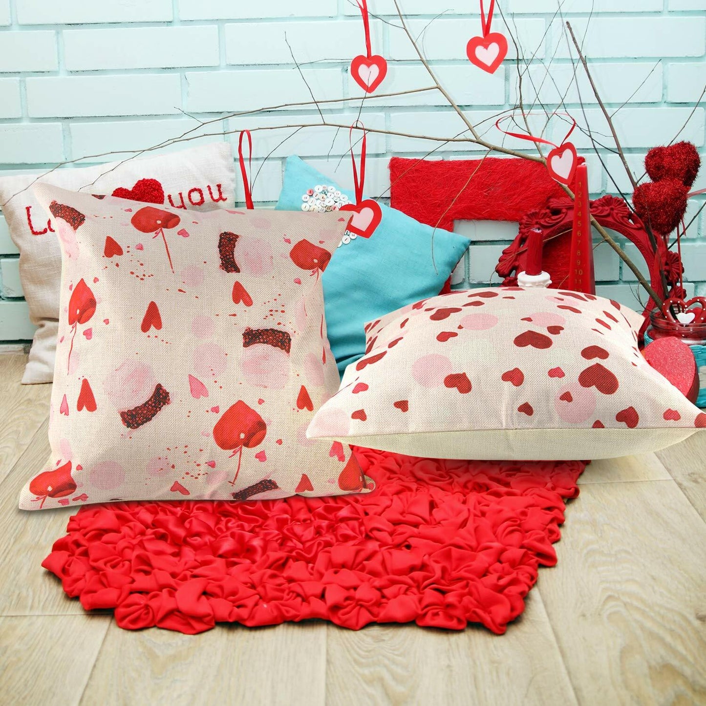 TUPARKA Valentine's Day Throw Pillow Covers 18x18 Inch 4 Pack