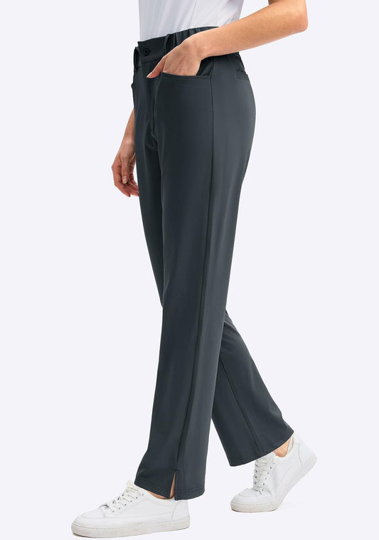 SANTINY Women's Golf Pants High Waisted Quick Dry Stretch Dark Grey Size M