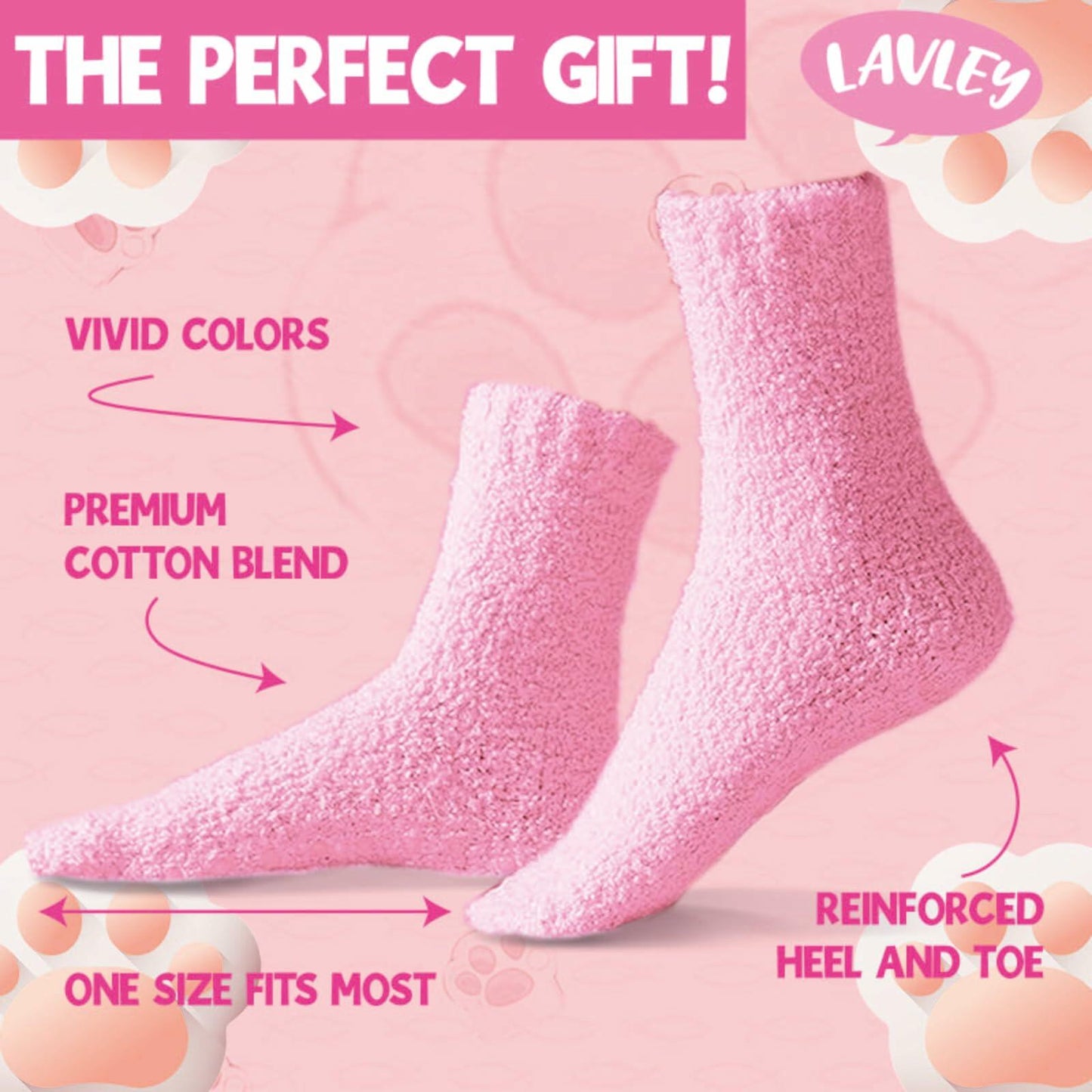 AmoraKiva Dog Mom Funny Pink Fuzzy Socks Women One Size