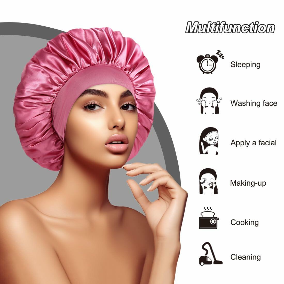 Silk Bonnet Satin Hair Bonnet for Black Women Champagne Color