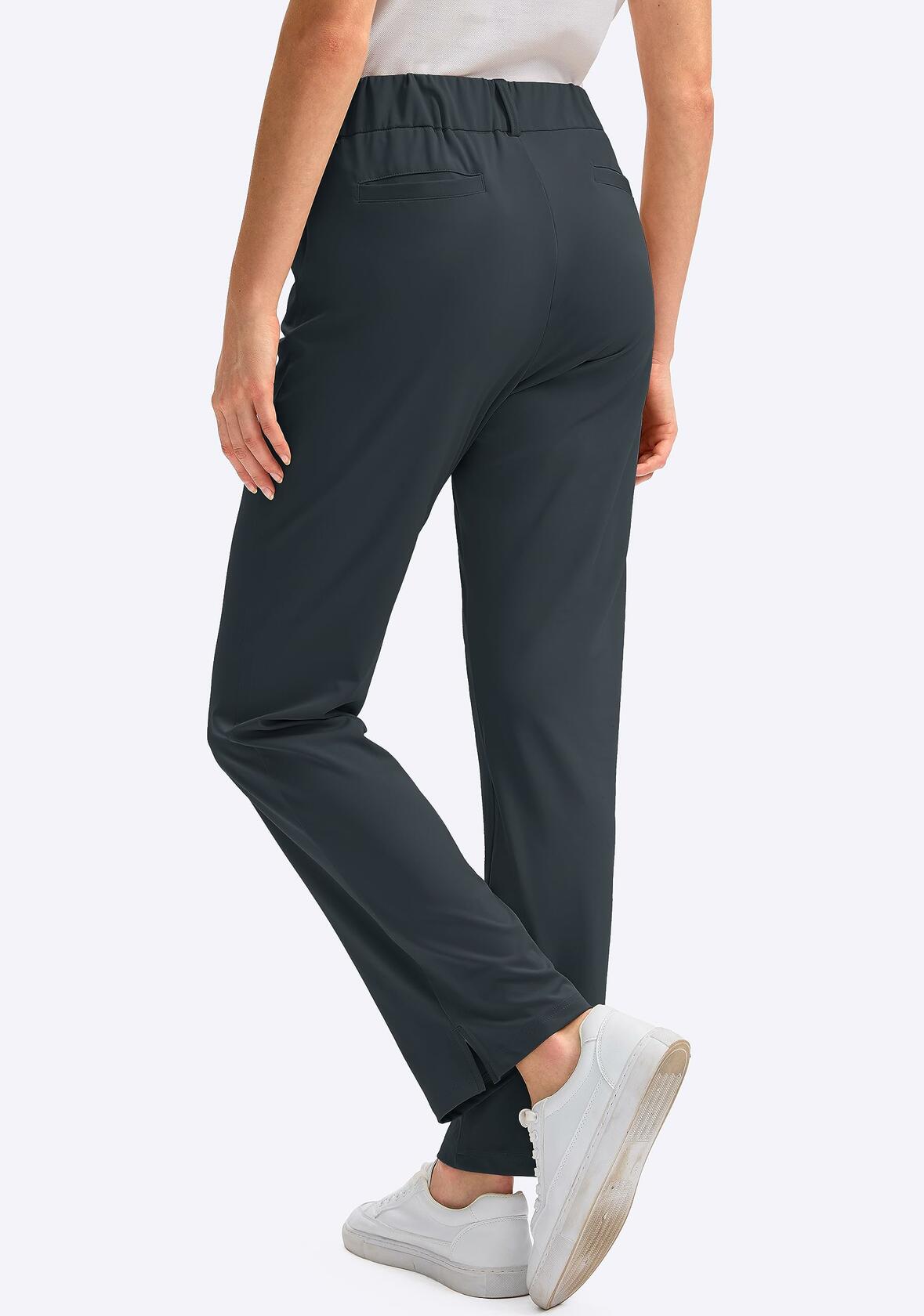 SANTINY Women's Golf Pants High Waisted Quick Dry Stretch Dark Grey Size M