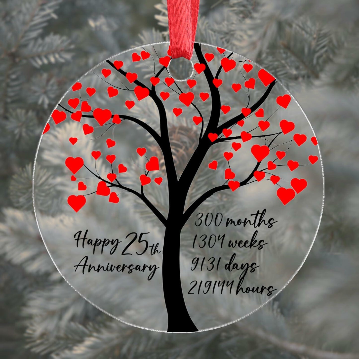 15th Anniversary Acrylic Ornament Couples 15 Year Wedding Gift