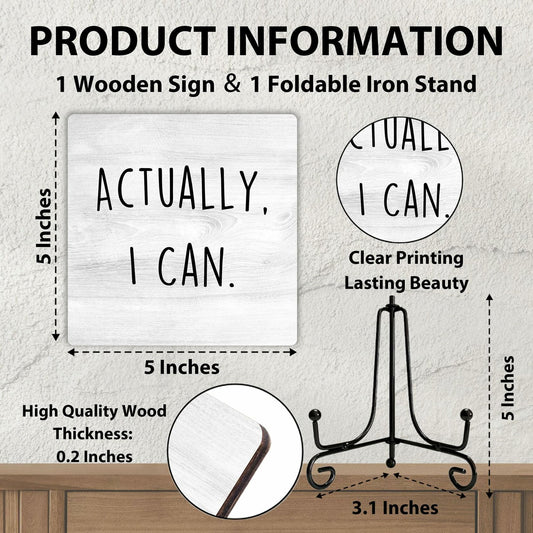 Funny Desk Decor Actually I Can Sign Home Office Shelf 5x5 Inches