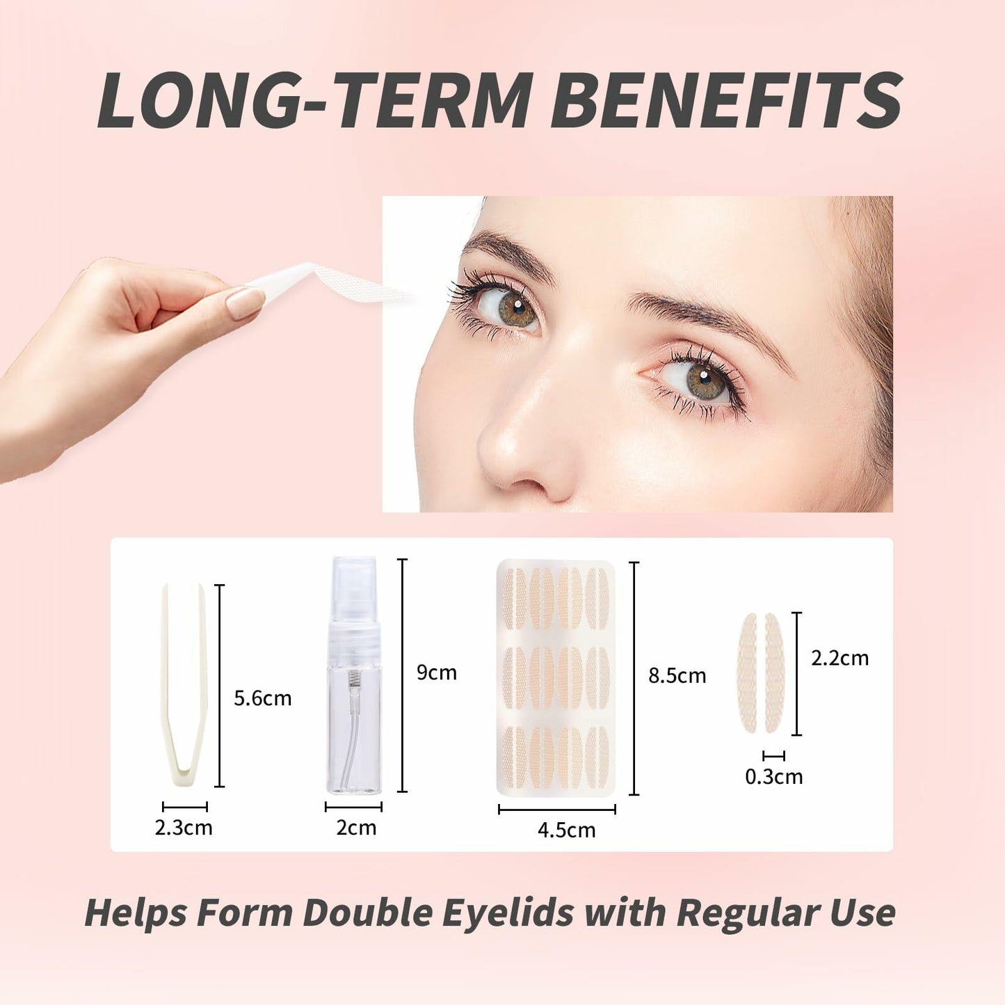 YAFIYGI 120 Pcs Double Eyelid Tape Clear Waterproof Natural Fiber Strips