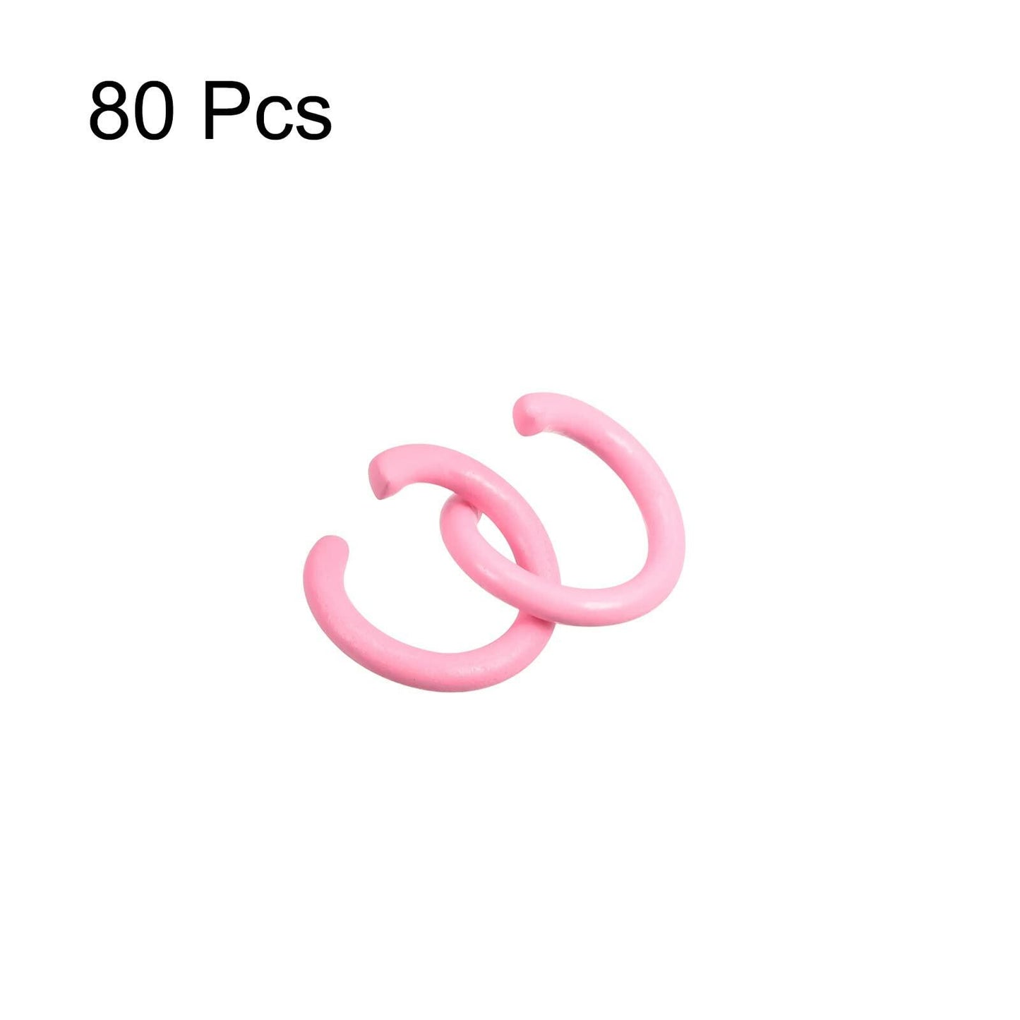 uxcell 8mm Open Jump Rings Carbon Steel Pink 80Pcs DIY Craft Connectors