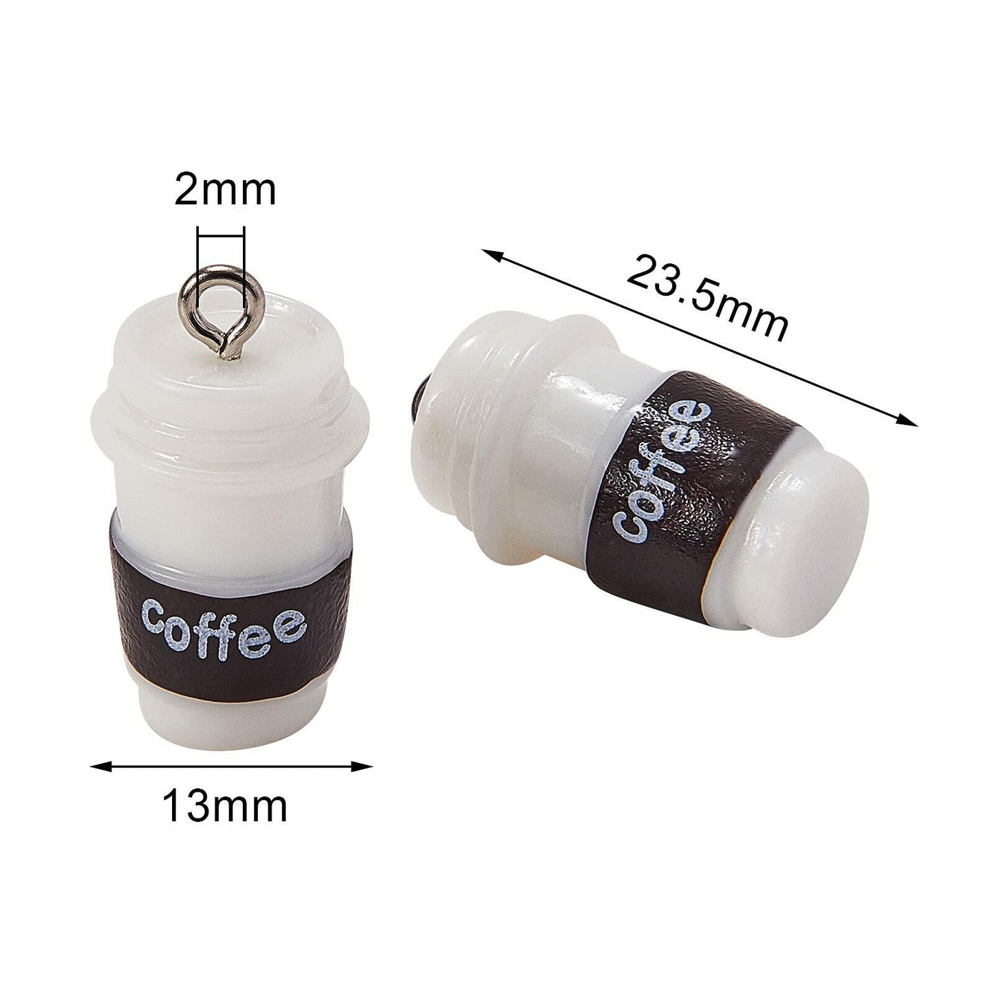 DanLingJewelry 20pcs Resin Coffee Cup Pendants with Loop for DIY Crafts